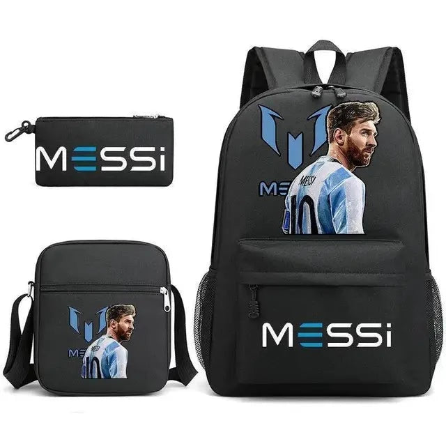Kit Escolar Messi: Mochila, Lancheira e Estojo